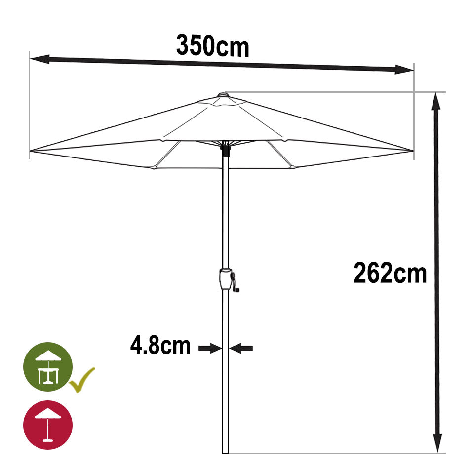 Parasol 3.5m - Green