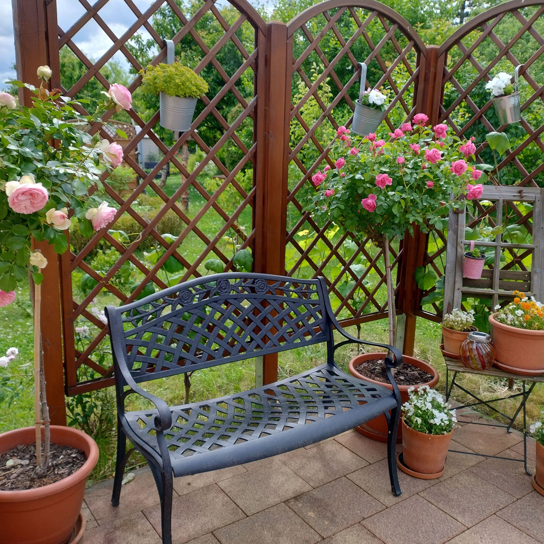 Rose Bench Set - Antique Bronze