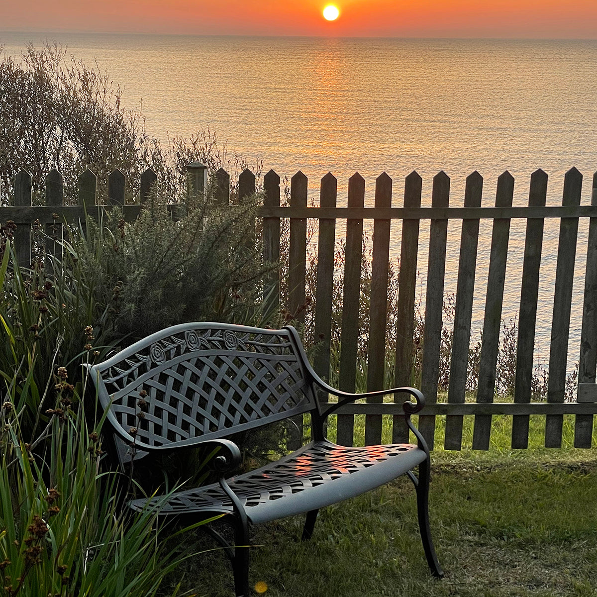 Rose Bench Set - Antique Bronze