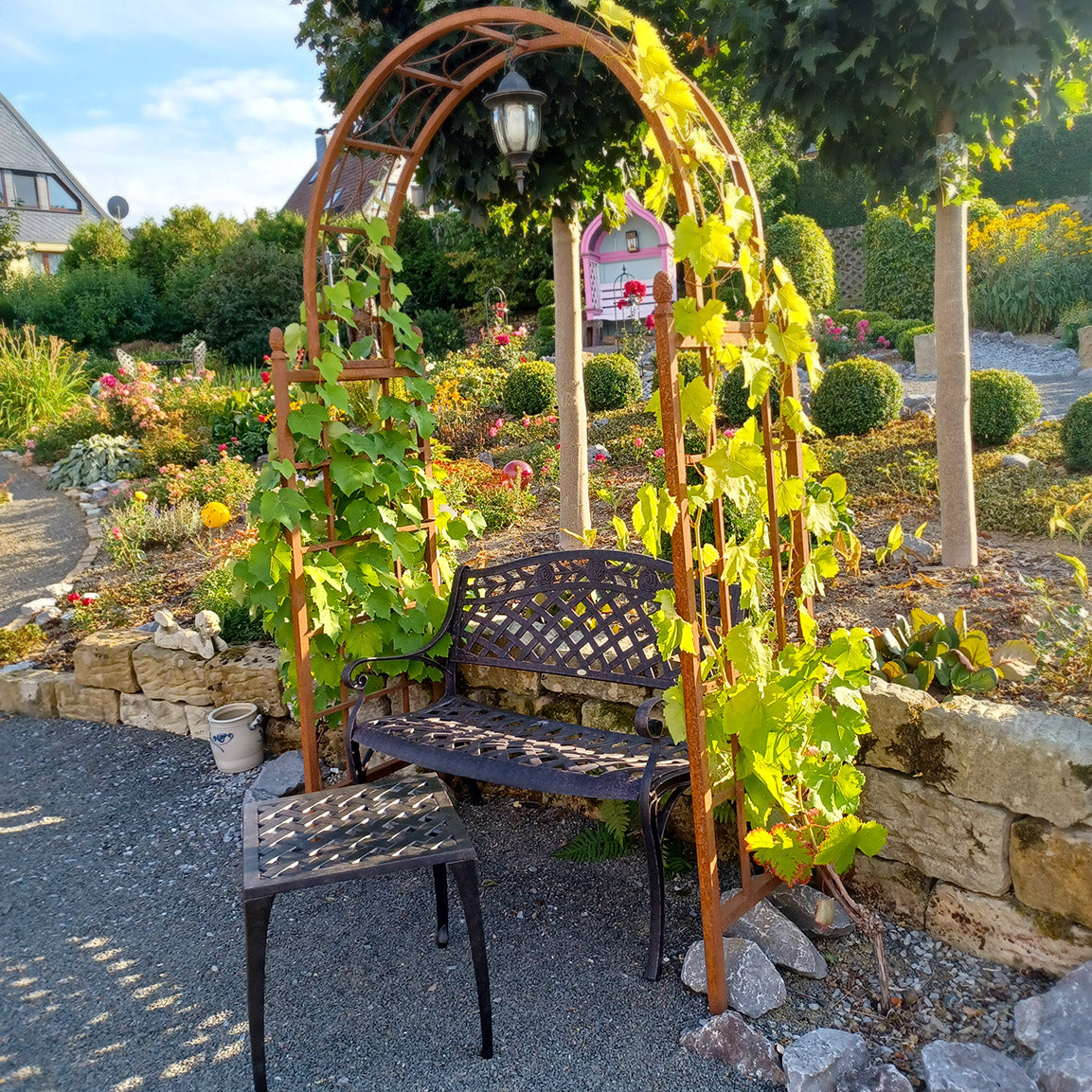 Rose Bench Set - Antique Bronze