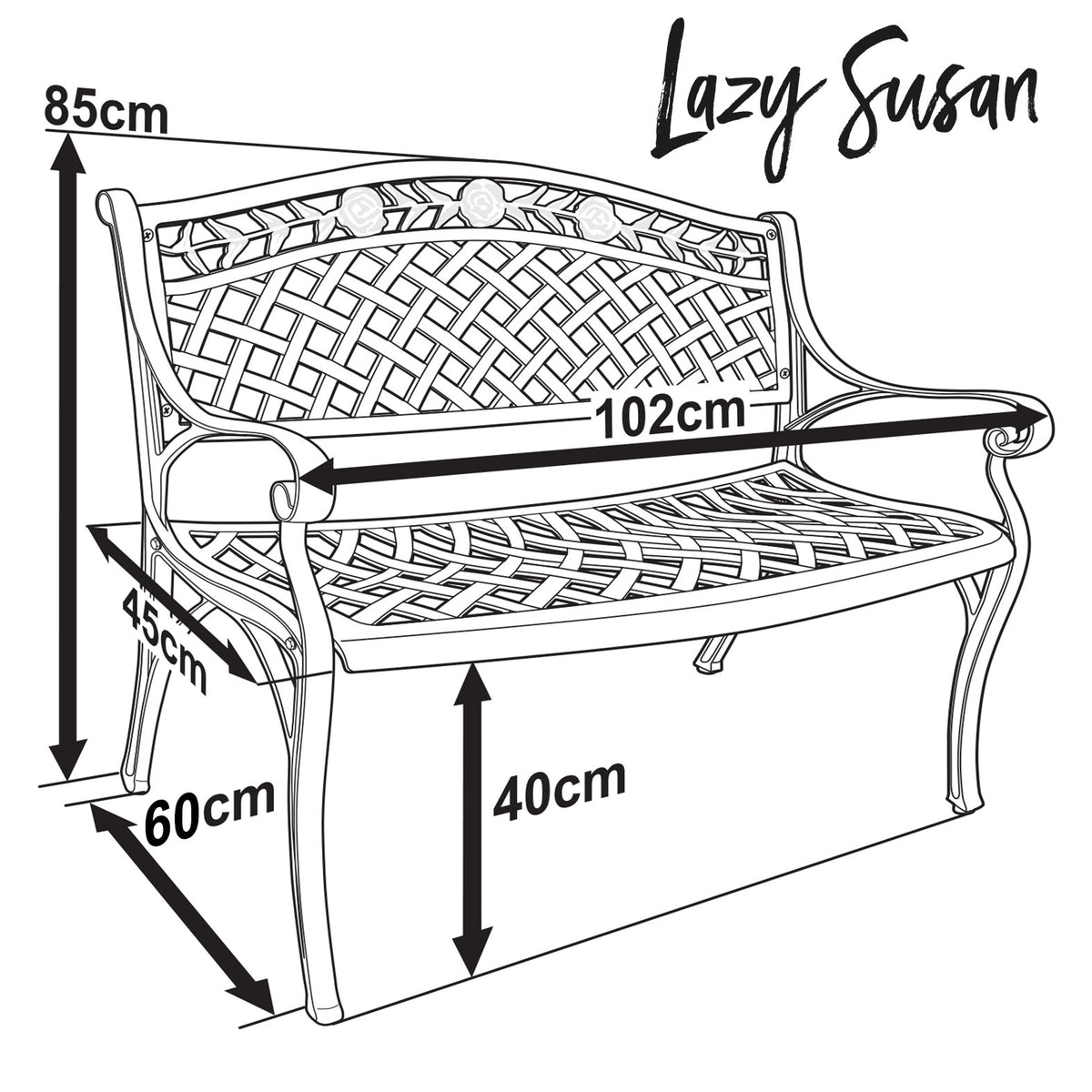 Rose Bench Set - White