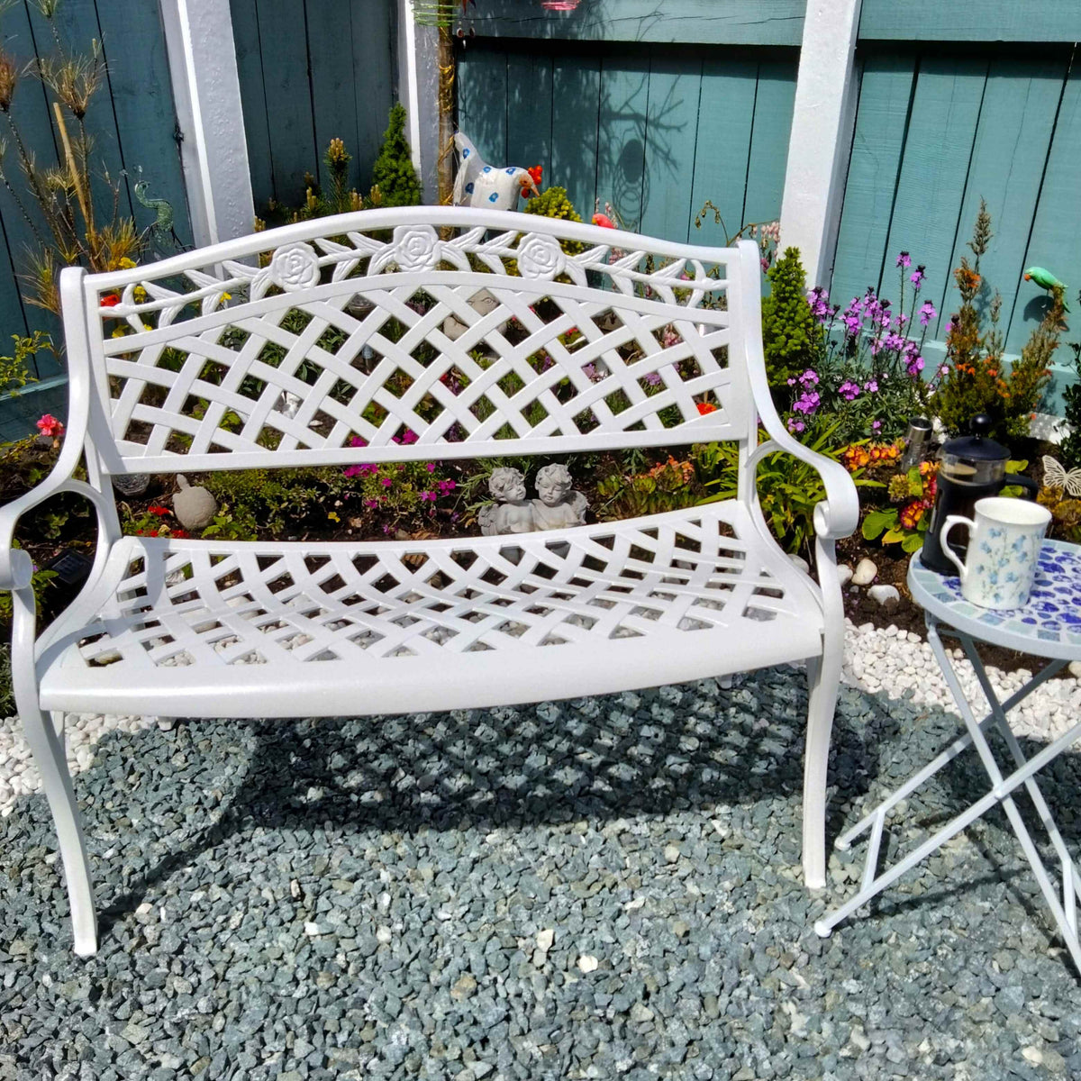 Rose Bench Set - White