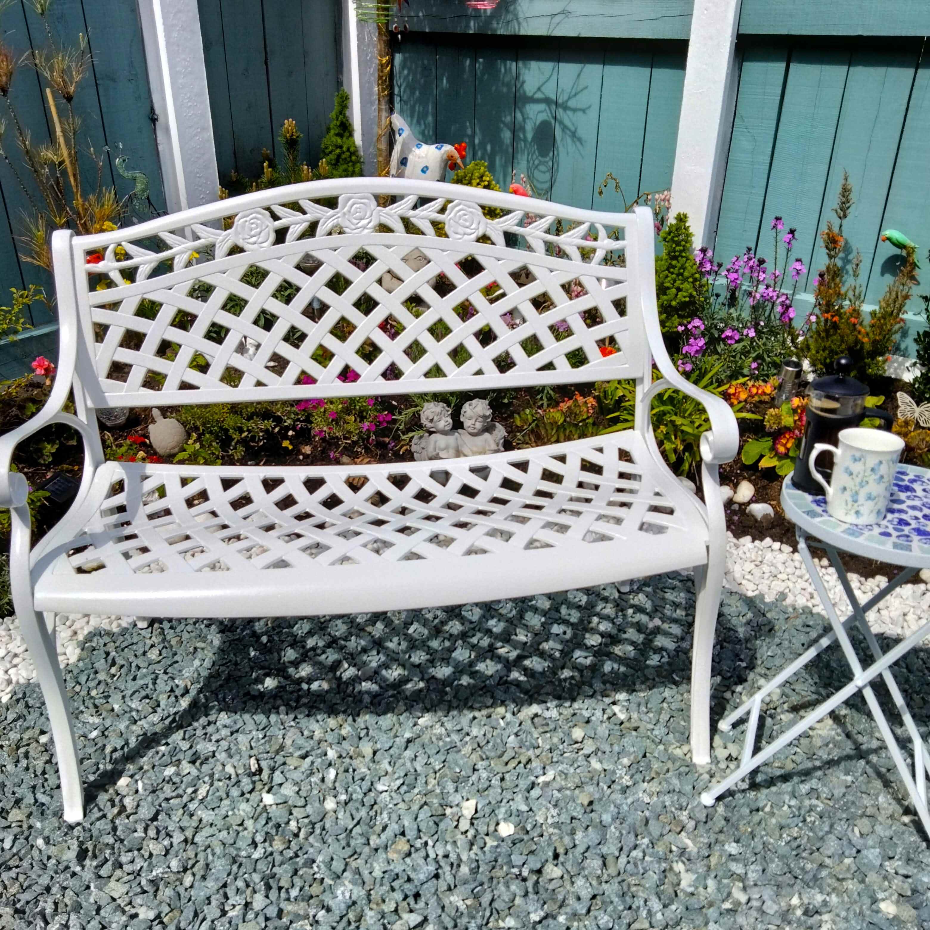 Rose Bench Set - White