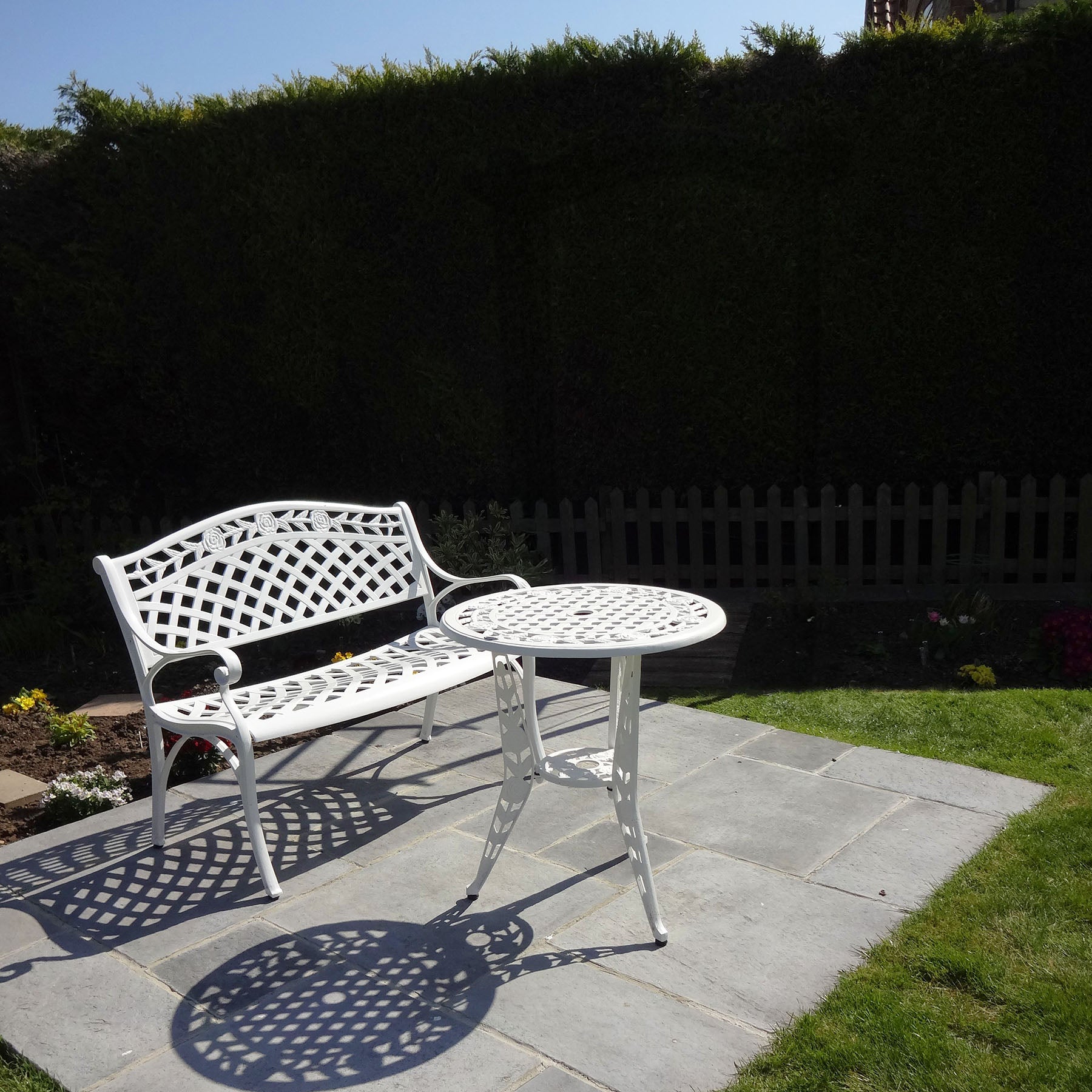Rose Bench Set - White