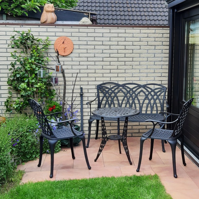 Rose Table 2 Seater Set - Antique Bronze