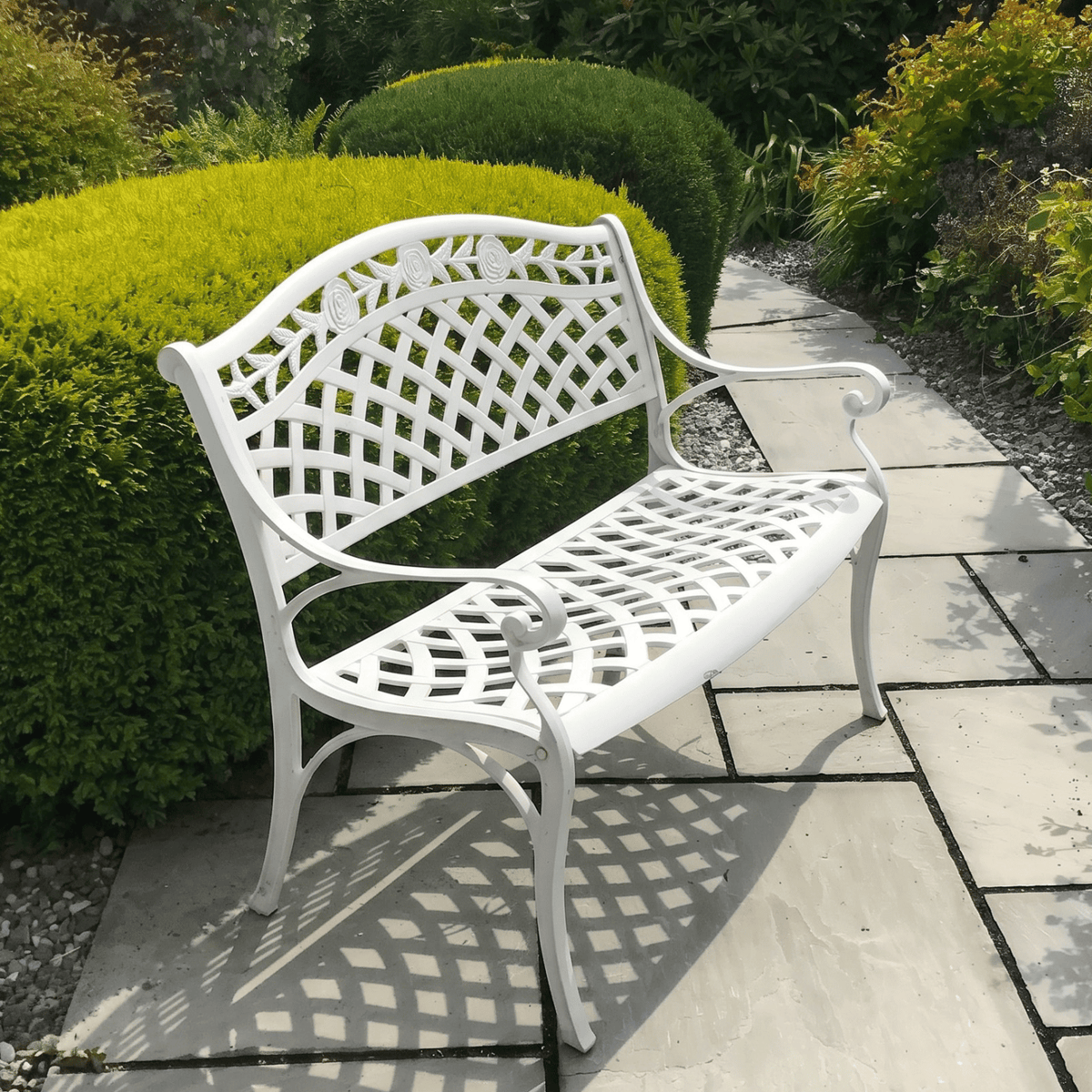 Rose Bench Set - White