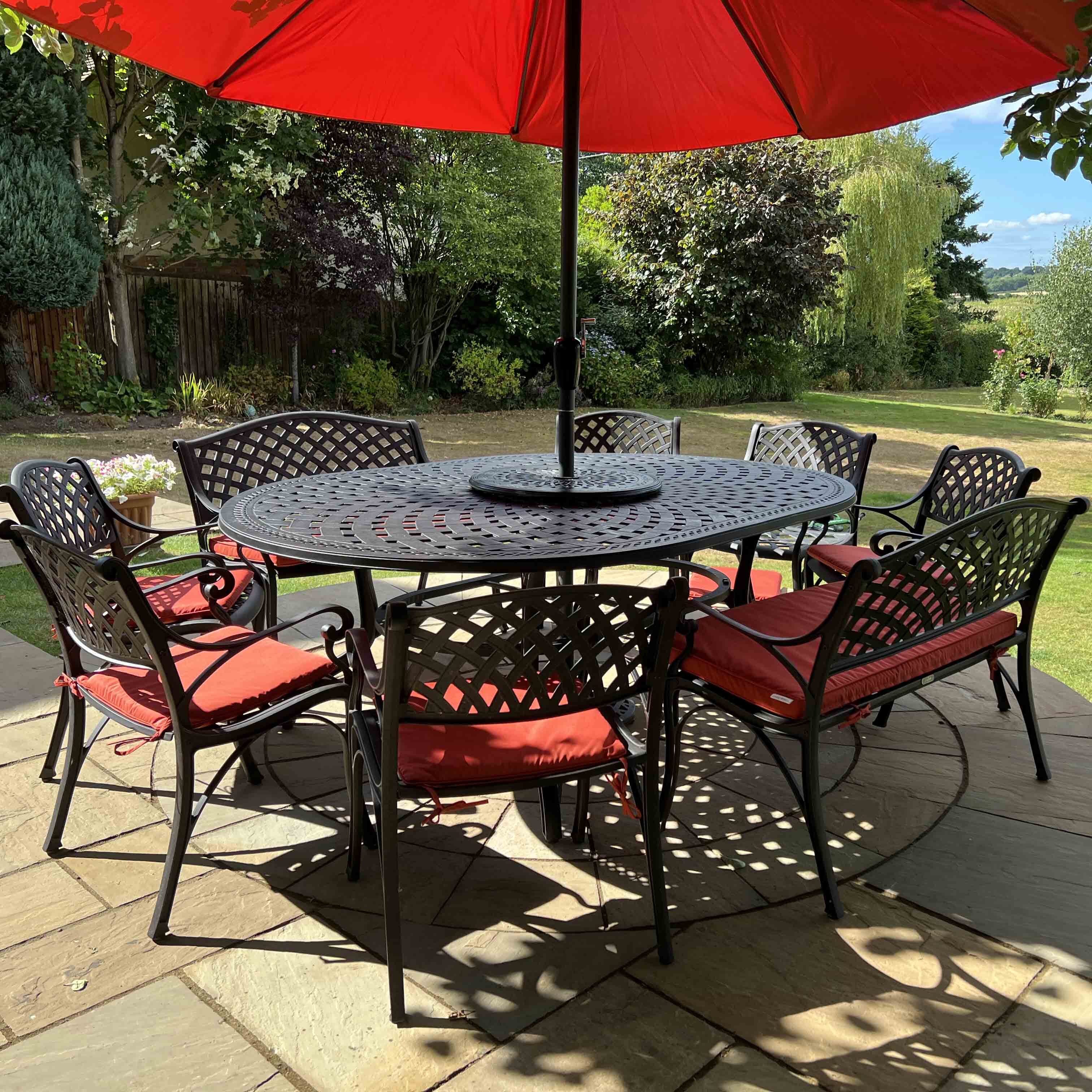 Rosemary Table 10 Seater Set - Antique Bronze