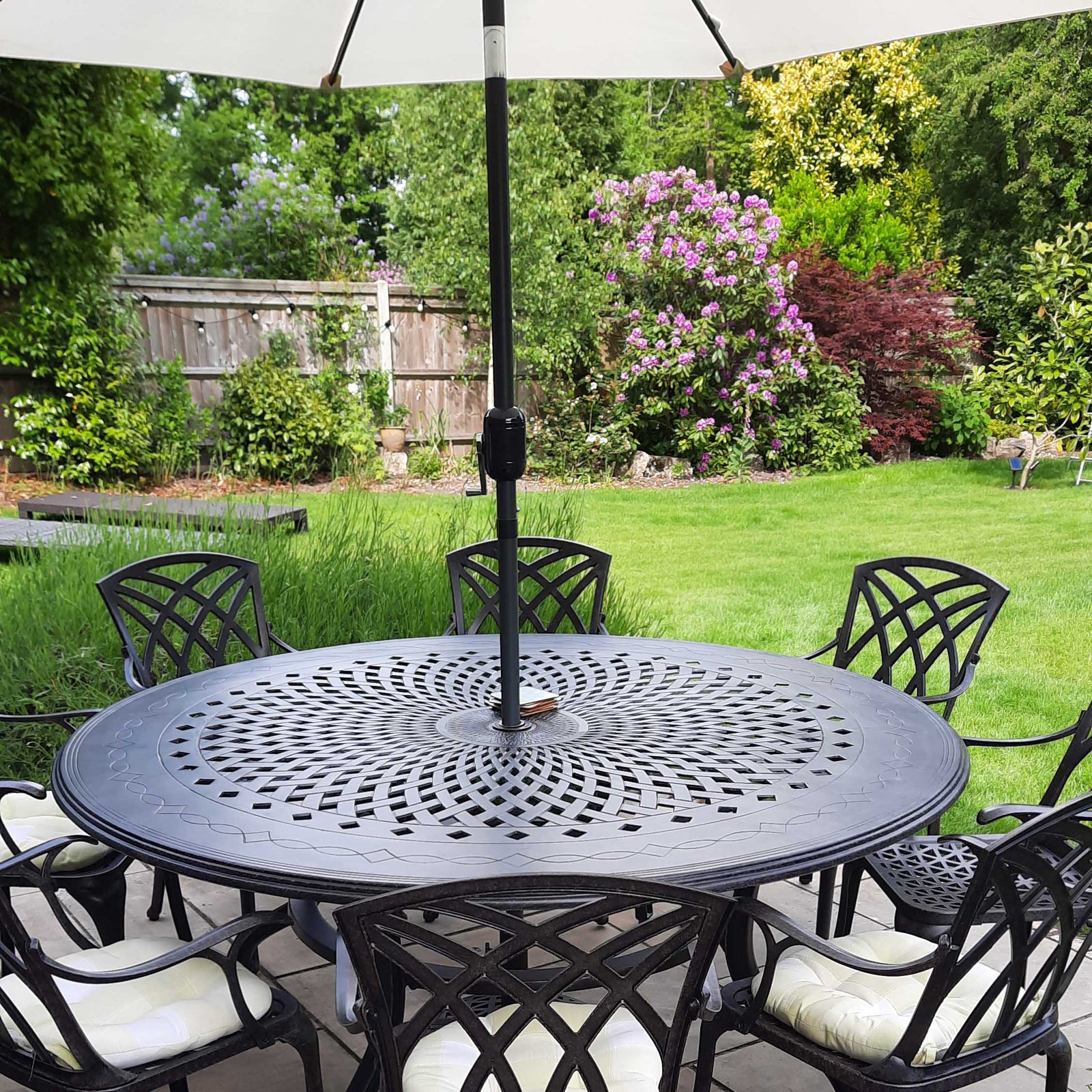 Rosie Table 8 Seater Set - Antique Bronze