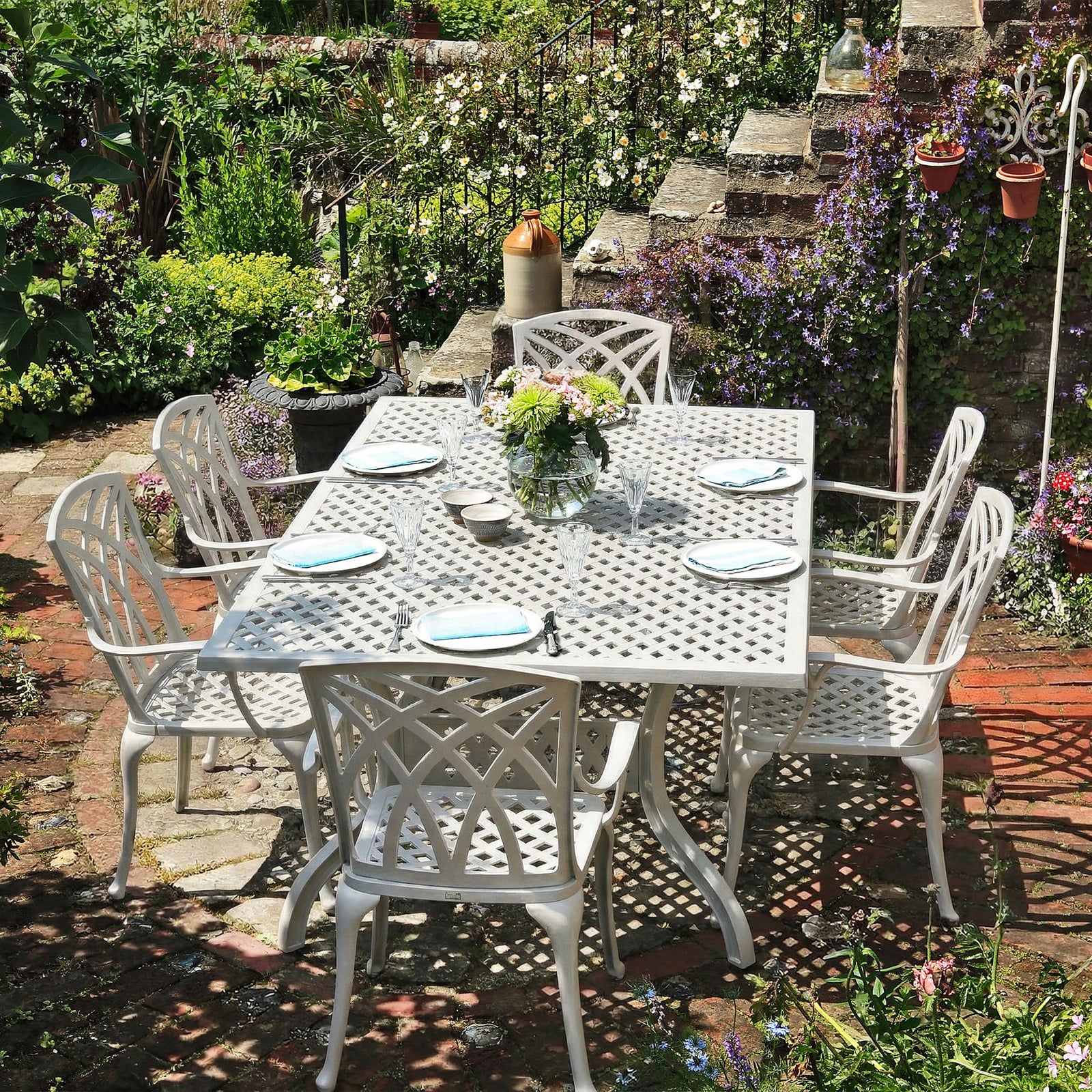 Sophia Table 6 Seater Set - White