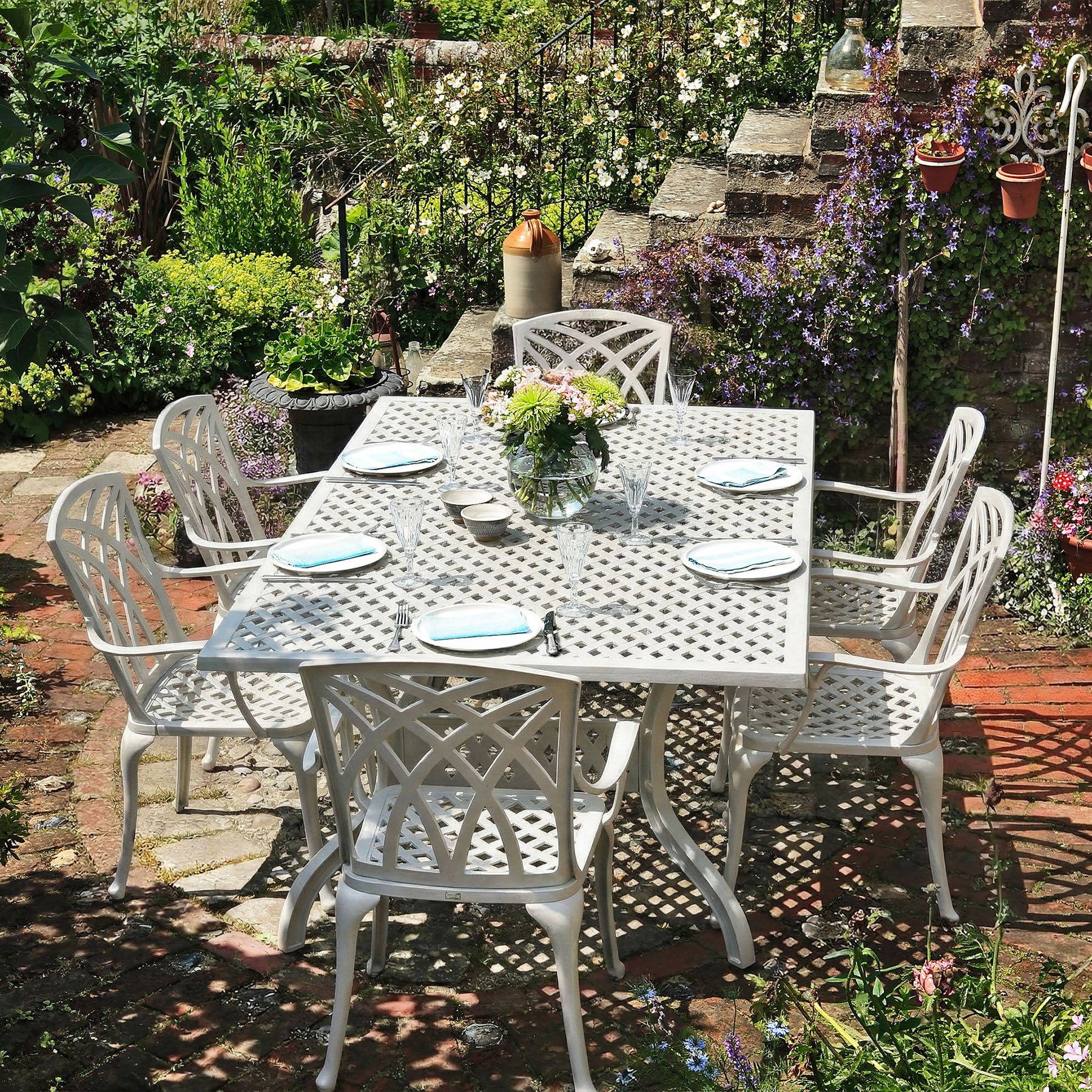 Sophia Table 6 Seater Set - White