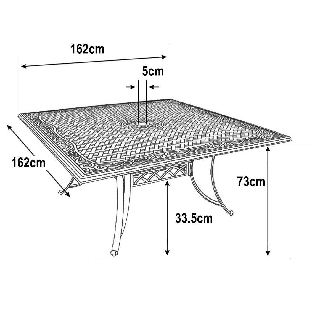 Tanya Table 8 Seater Set - Slate Grey
