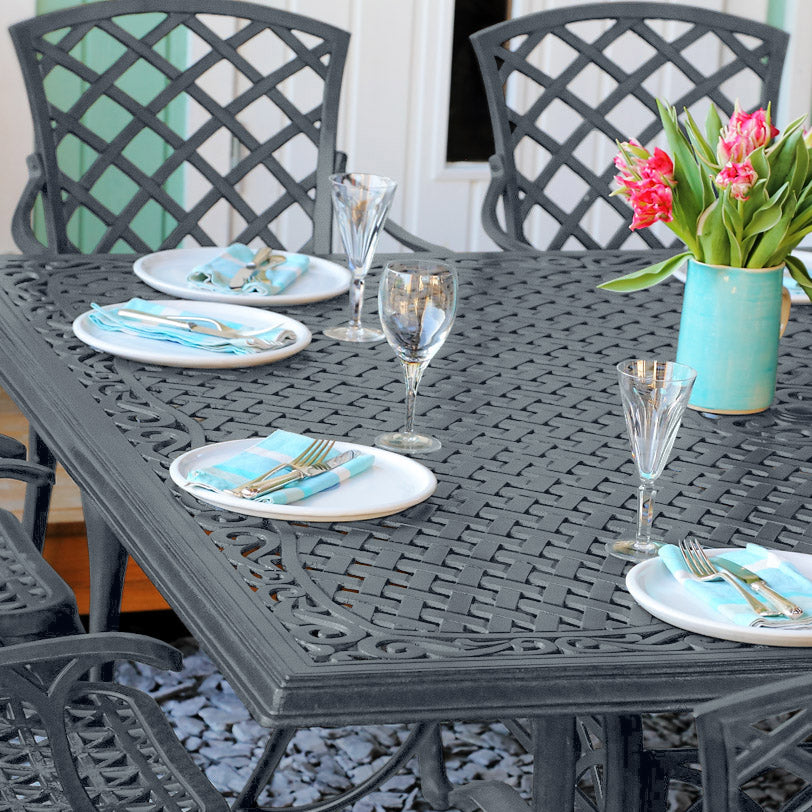 Tanya Table 8 Seater Set - Slate Grey