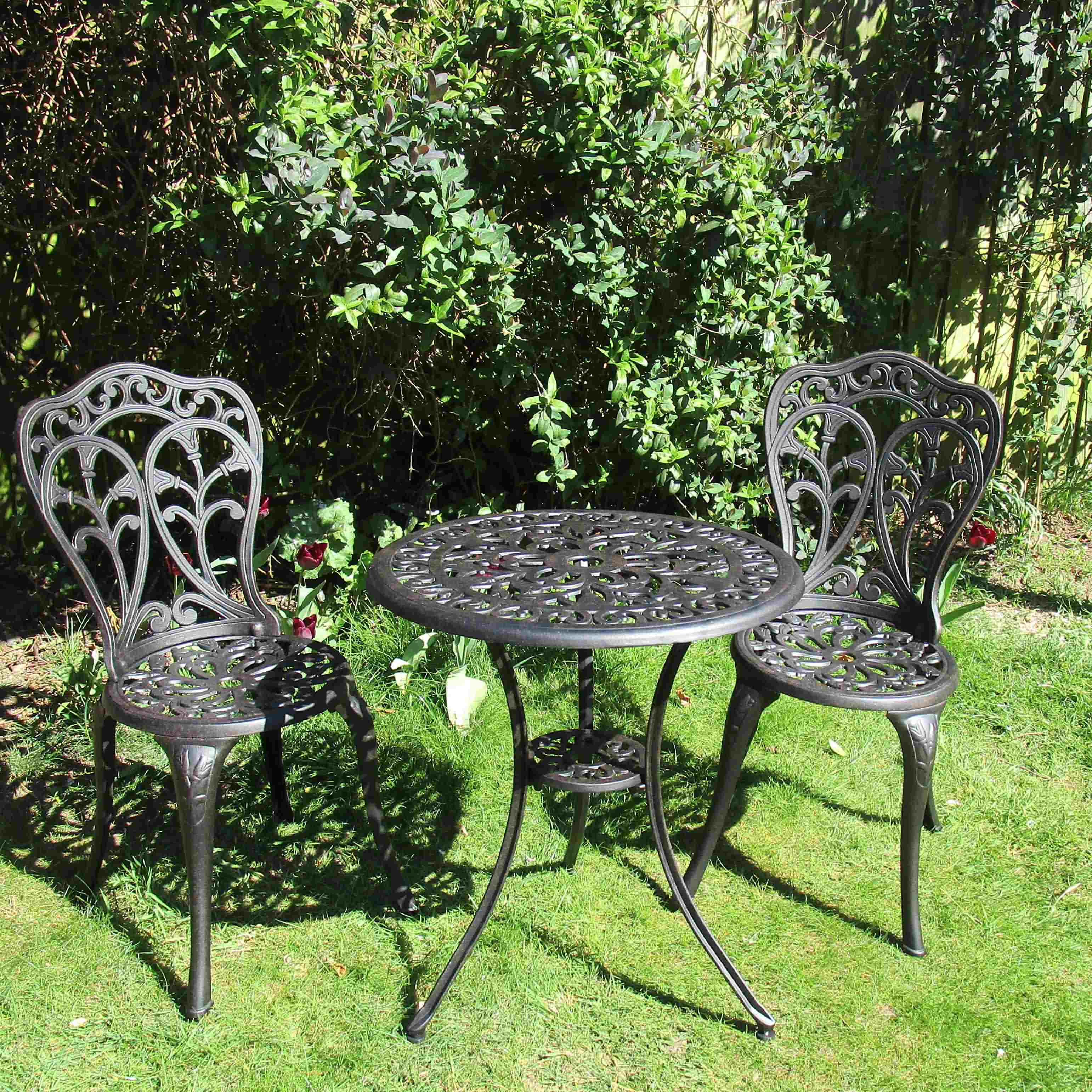 Tulip Bistro 2 Seater Set - Antique Bronze