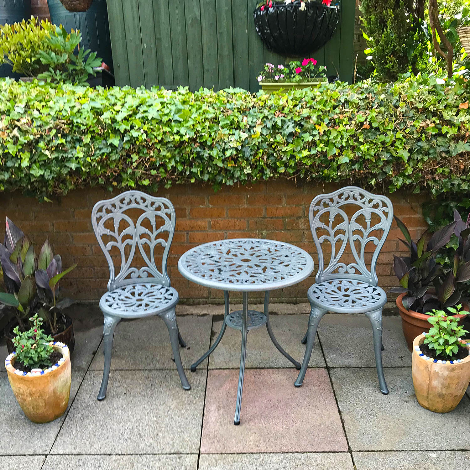 Tulip Bistro 2 Seater Set - Slate