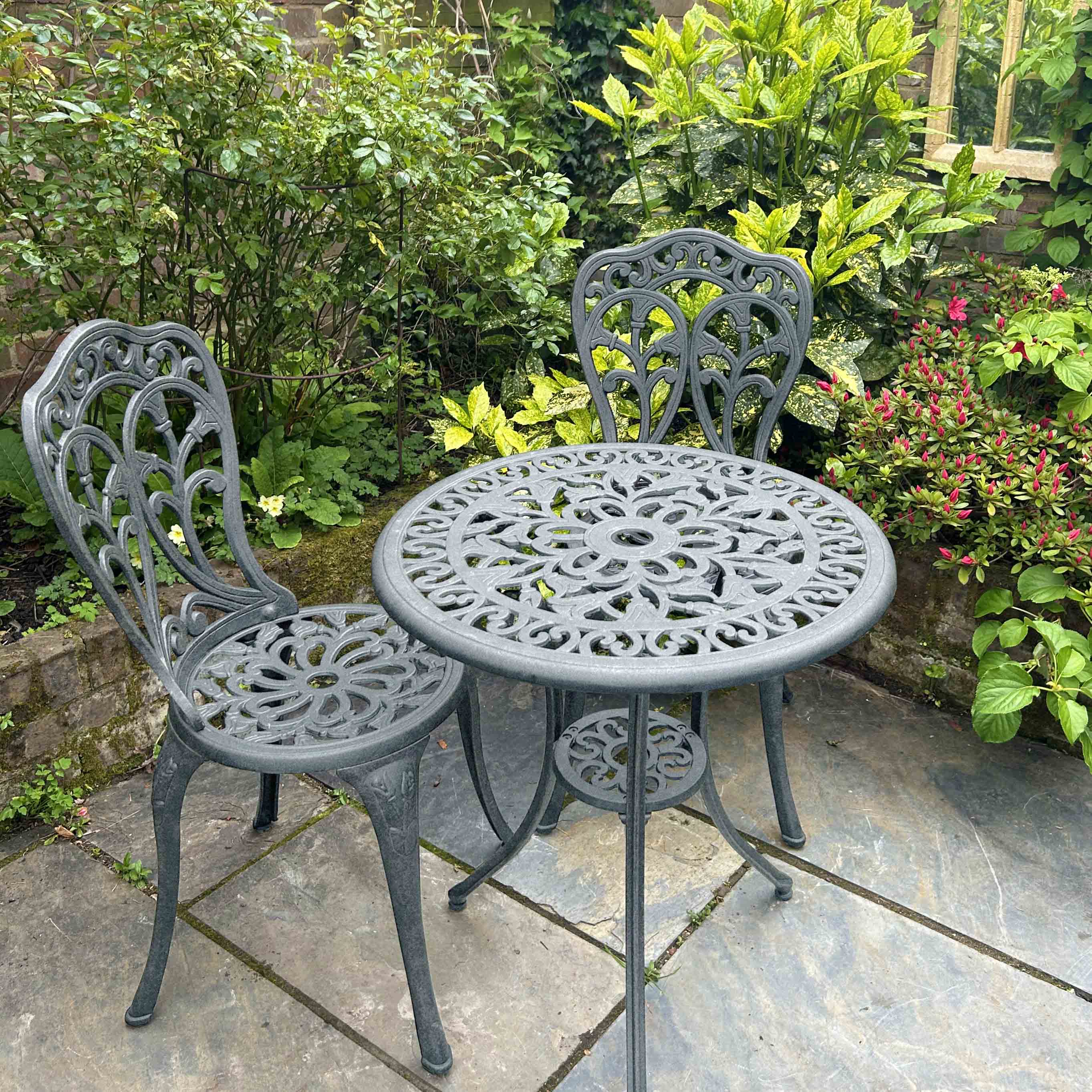 Tulip Bistro 2 Seater Set - Slate