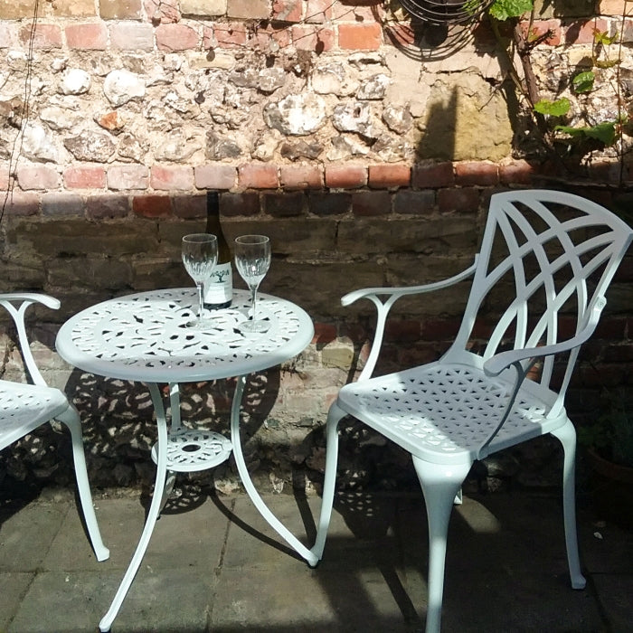 Tulip Bistro Table 2 Seater Set - White