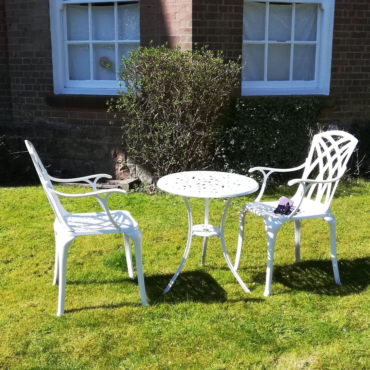 Tulip Bistro Table 2 Seater Set - White