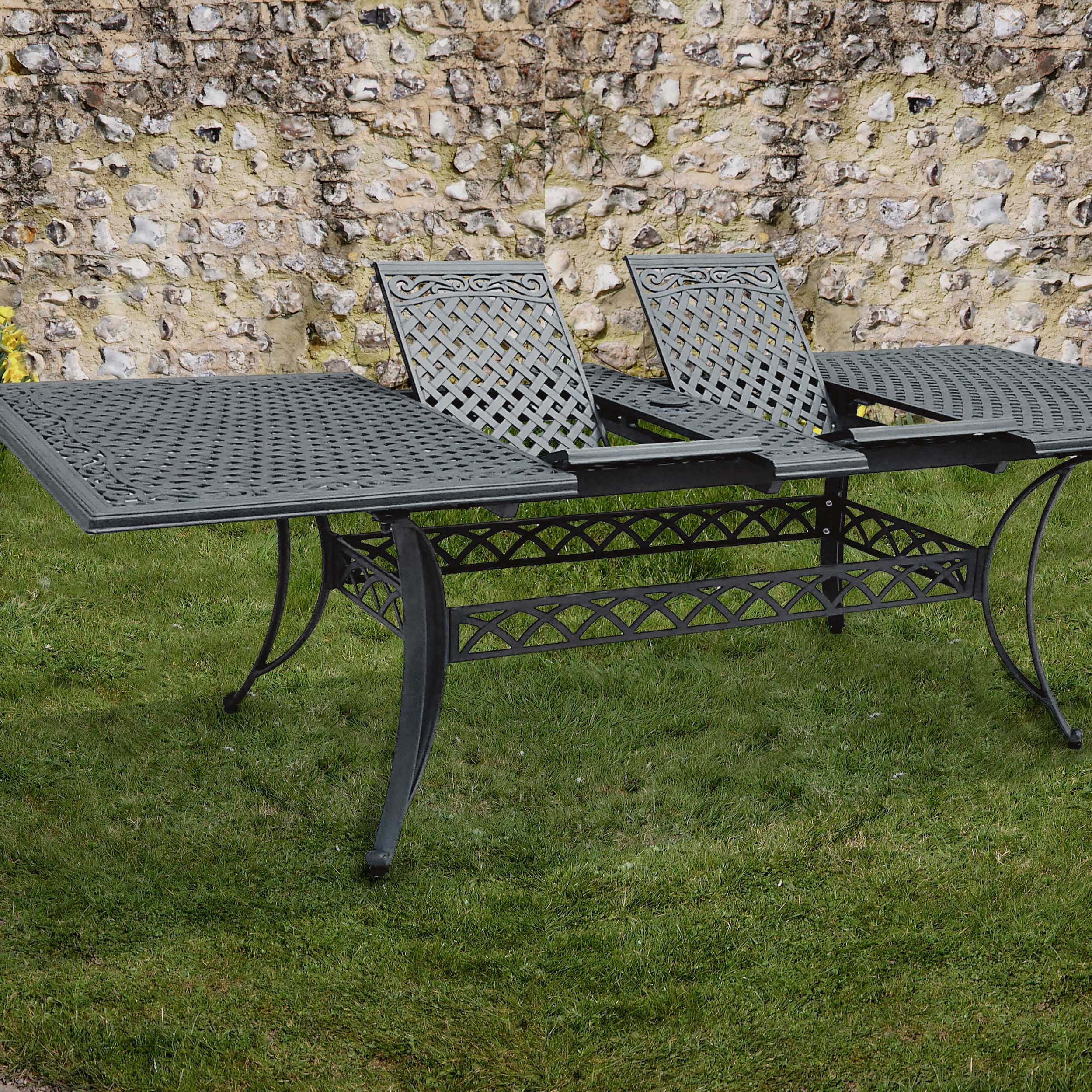 Vanessa Table 10 Seater Set - Slate Grey