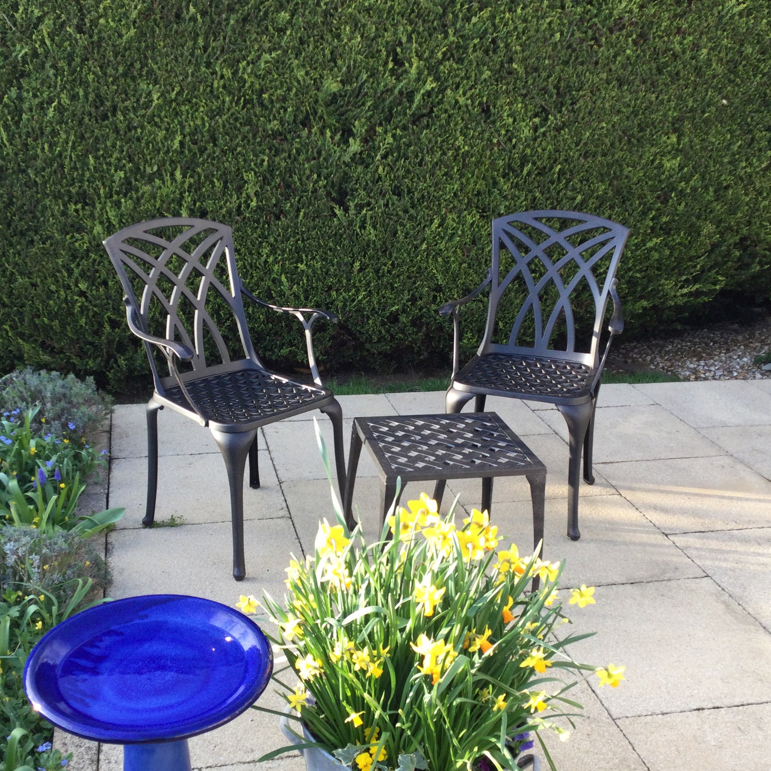 Willow Table 2 Seater Set - Antique Bronze