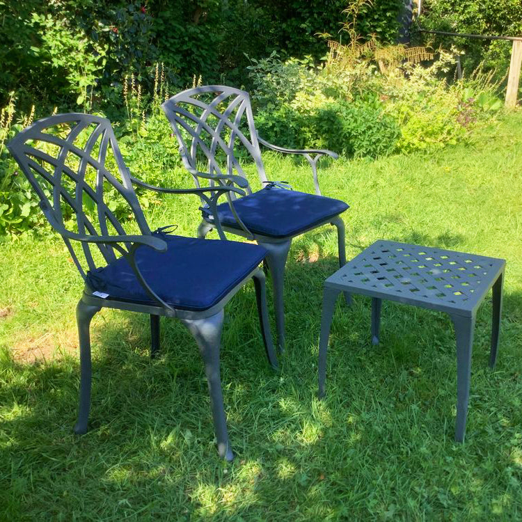 Willow Table 2 Seater Set - Slate Grey