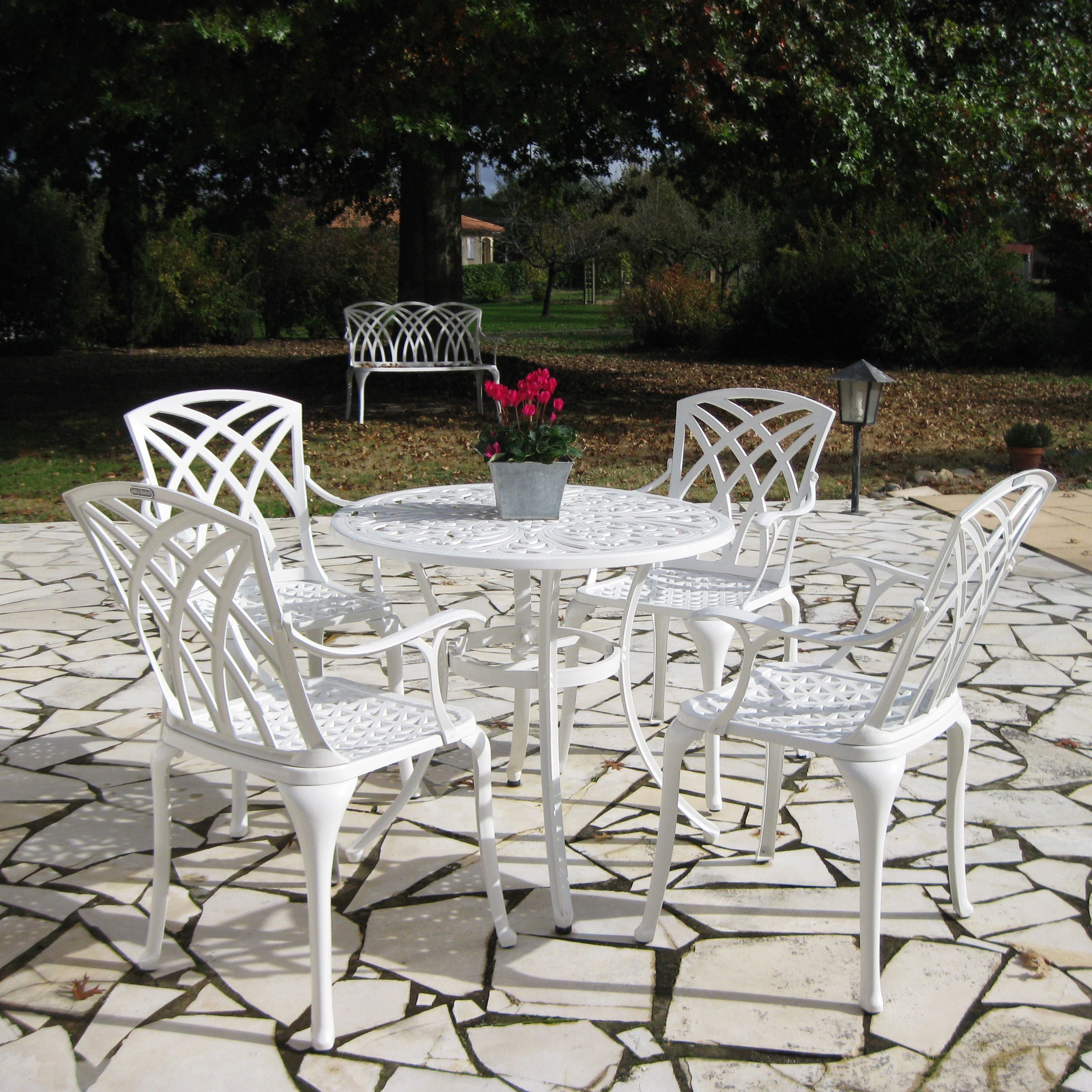 Jill Table 4 Seater Set - White