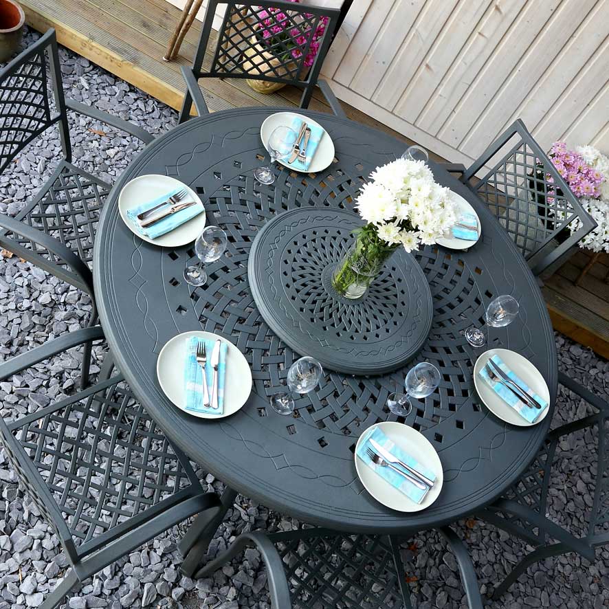 Amelia Table 8 Seater Set - Slate