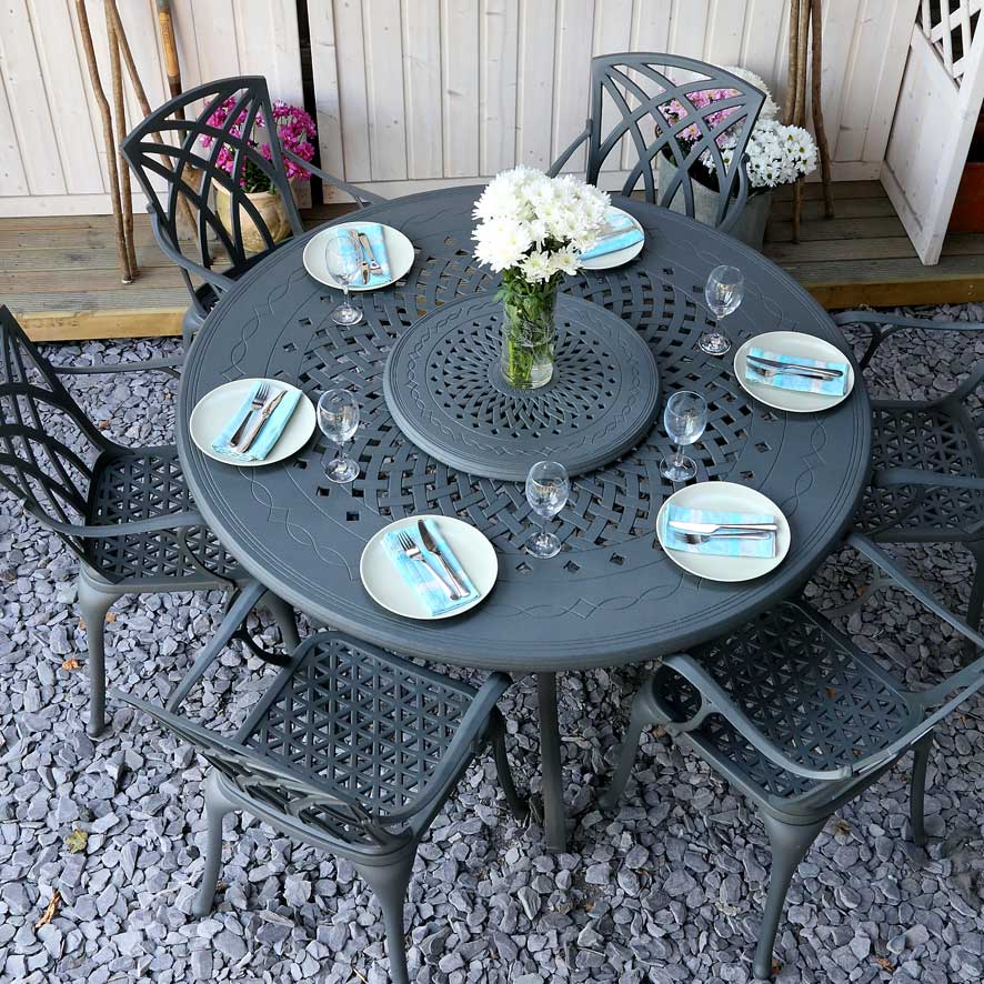 Amelia Table 8 Seater Set - Slate