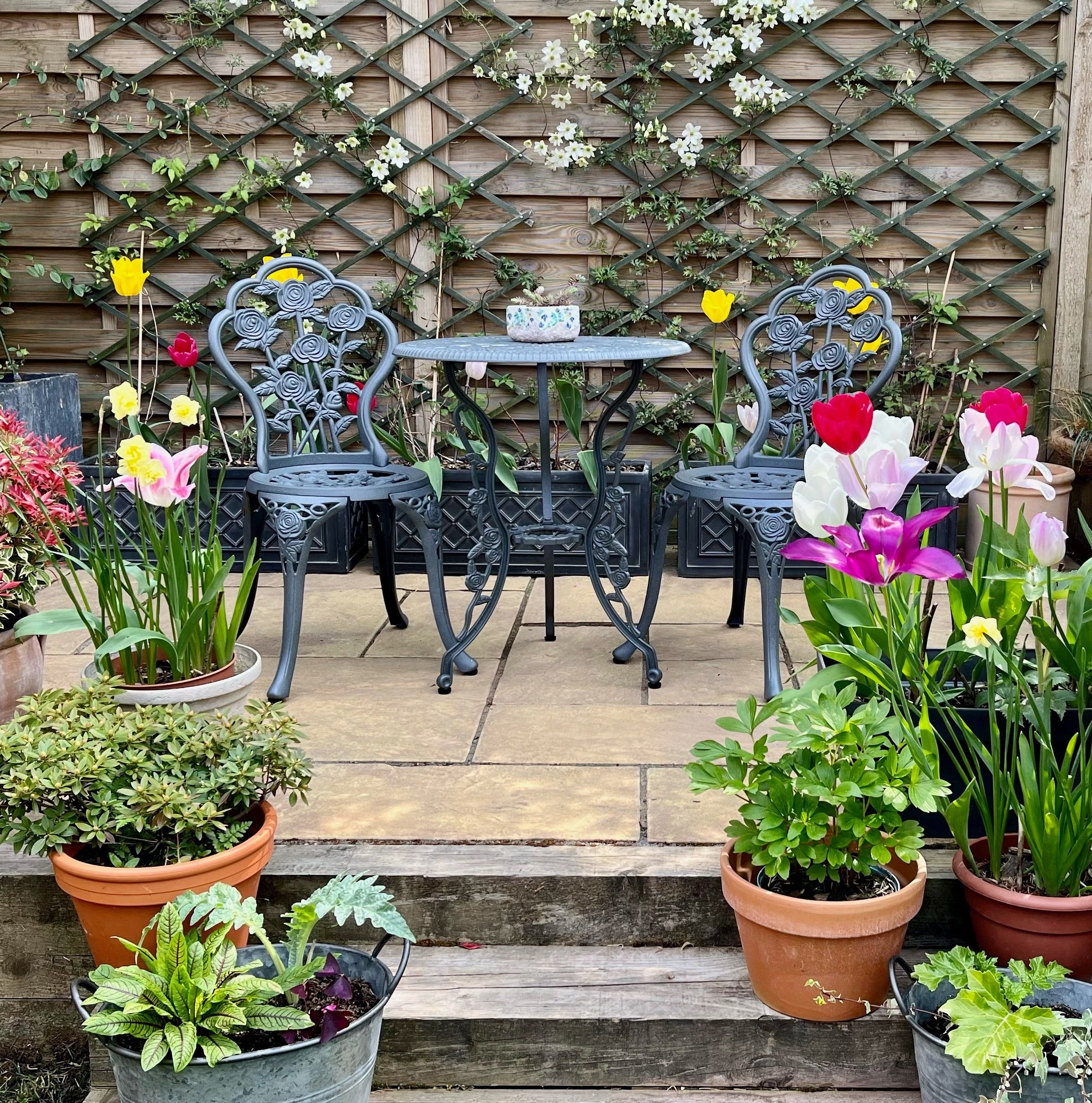 London Rose Bistro 2 Seater Set - Slate