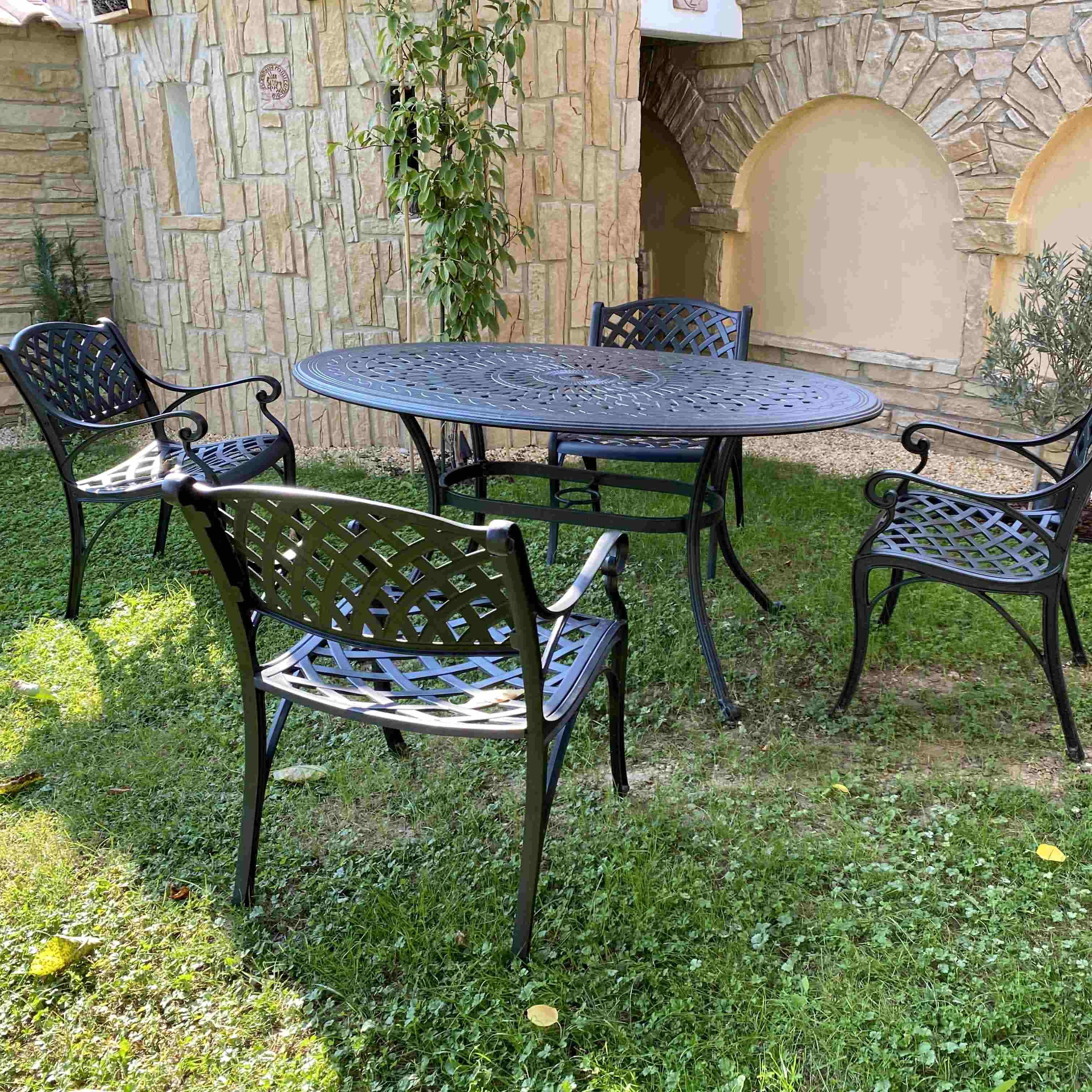 Emily Table 4 Seater Set - Antique Bronze