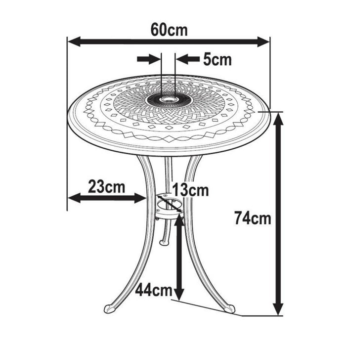 Ella Bistro Table - Antique Bronze