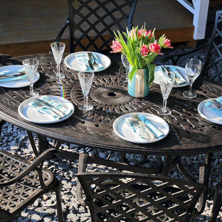 Emily Table 4 Seater Set - Antique Bronze