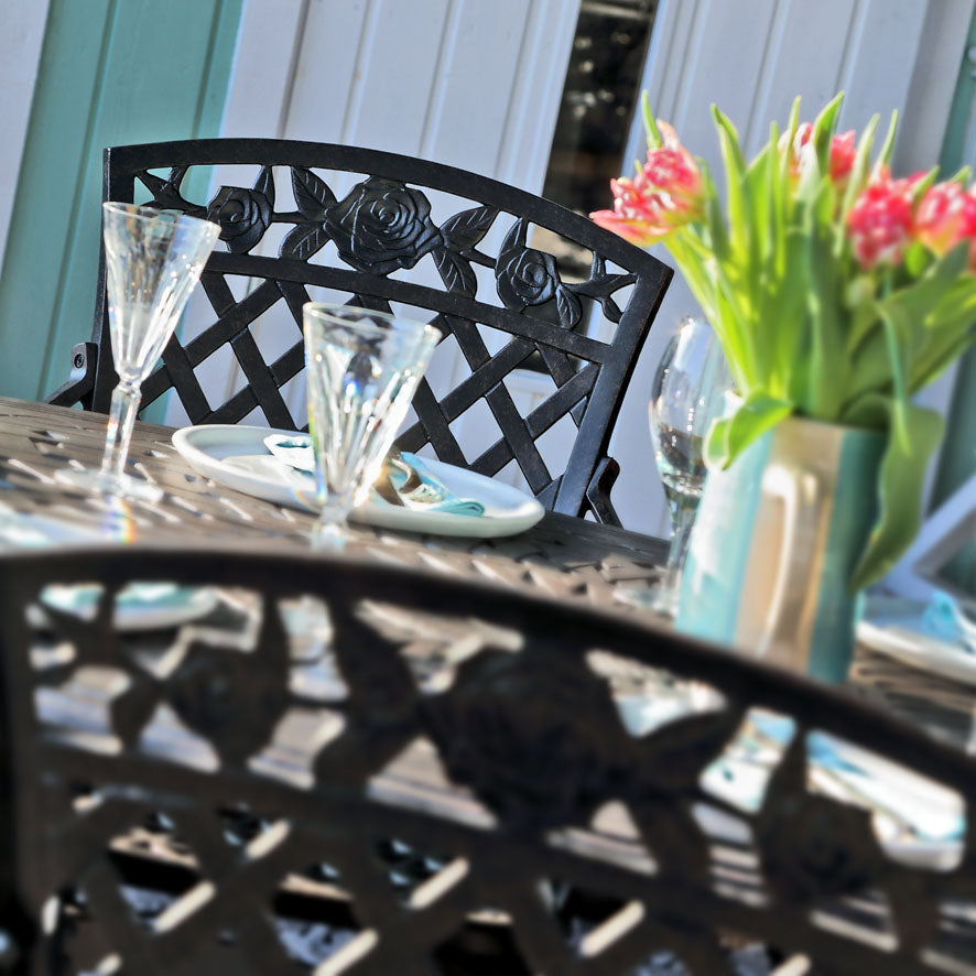 Emily Table 6 Seater Set - Antique Bronze