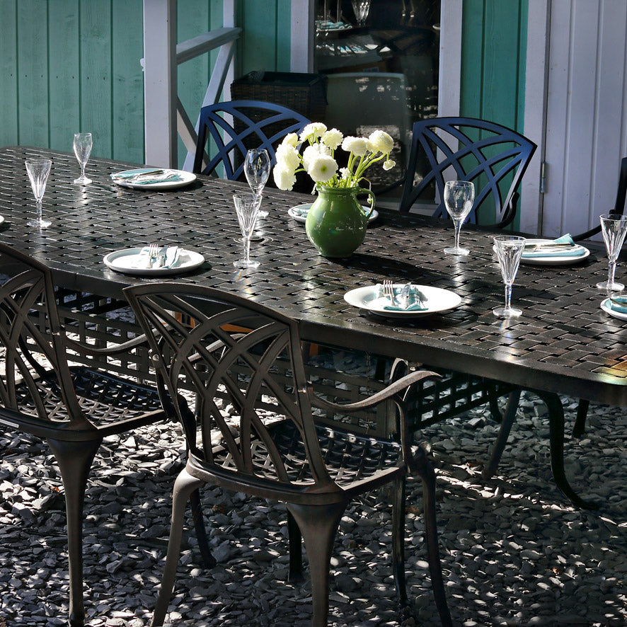 Isabelle Table 12 Seater Set - Antique Bronze