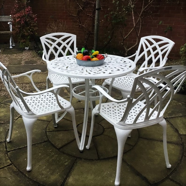 Jill Table 4 Seater Set - White