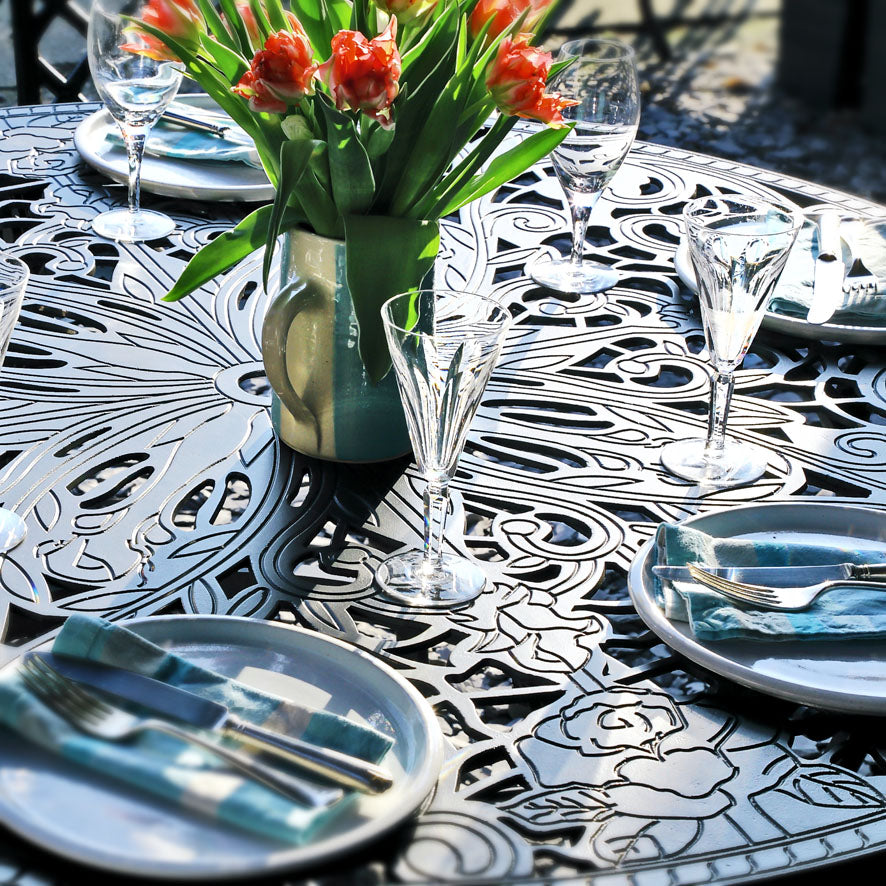 Joyce Table 6 Seater Set - Antique Bronze