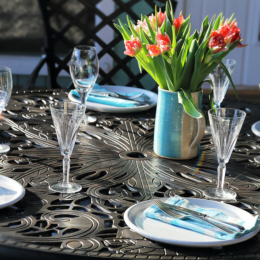 Joyce Table 6 Seater Set - Antique Bronze