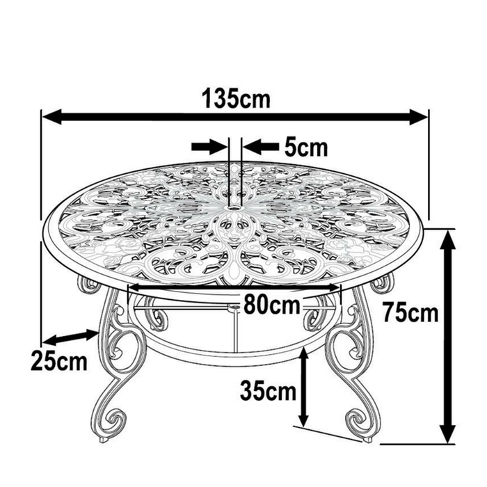 Joyce Table 6 Seater Set - White