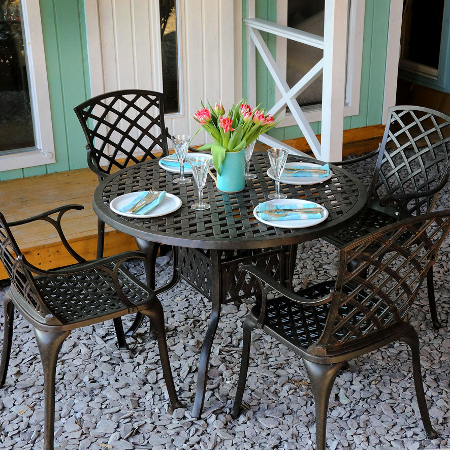 Lisa Table 4 Seater Set - Antique Bronze
