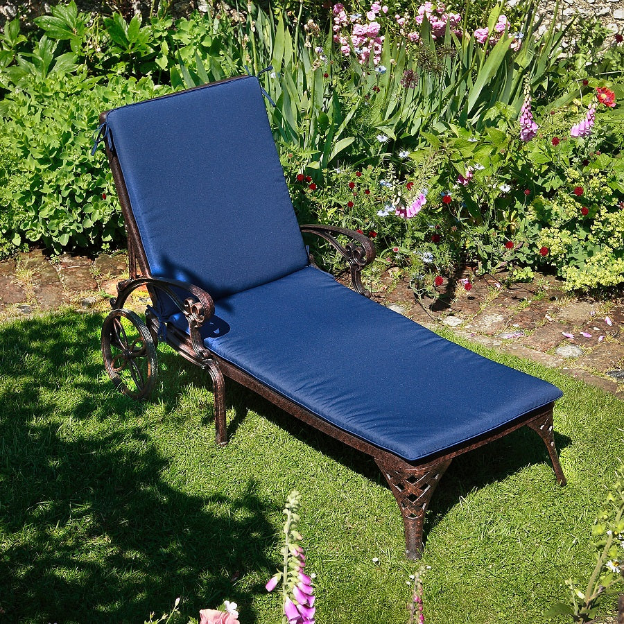 Blue Lizzie Garden Sun Lounger Cushion Lazy Susan