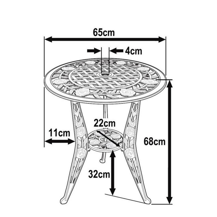 Rose Bistro Table - White
