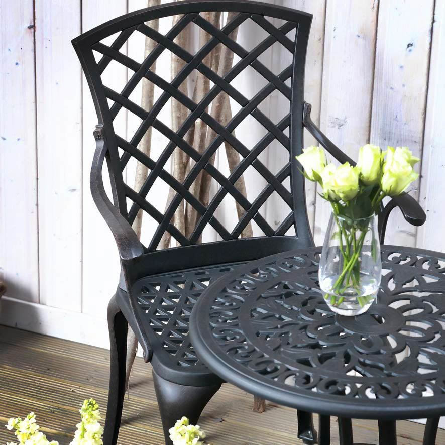 Tulip Bistro Table 2 Seater Set - Antique Bronze