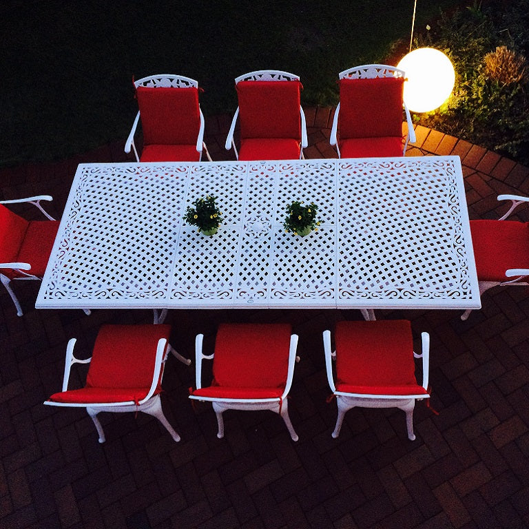 Vanessa Table 10 Seater Set - White