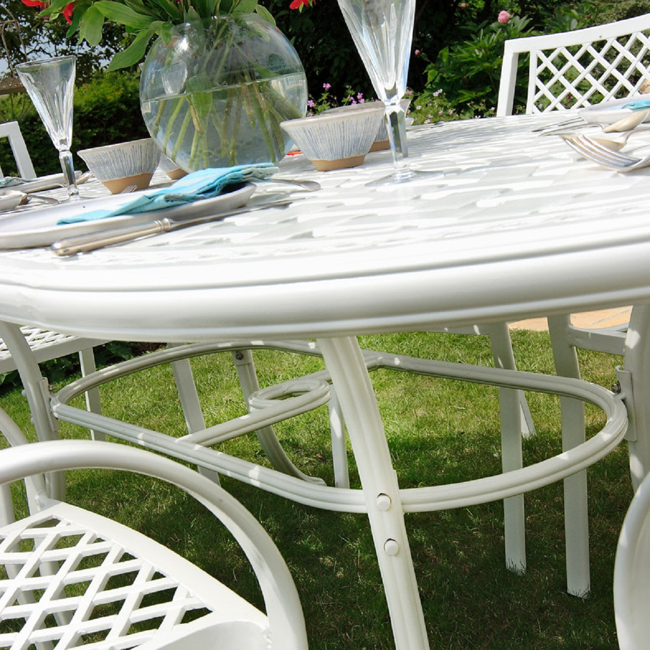 Catherine Table 8 Seater Set - White