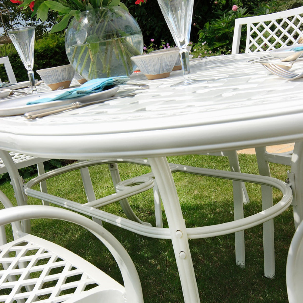 Catherine Table 8 Seater Set - White