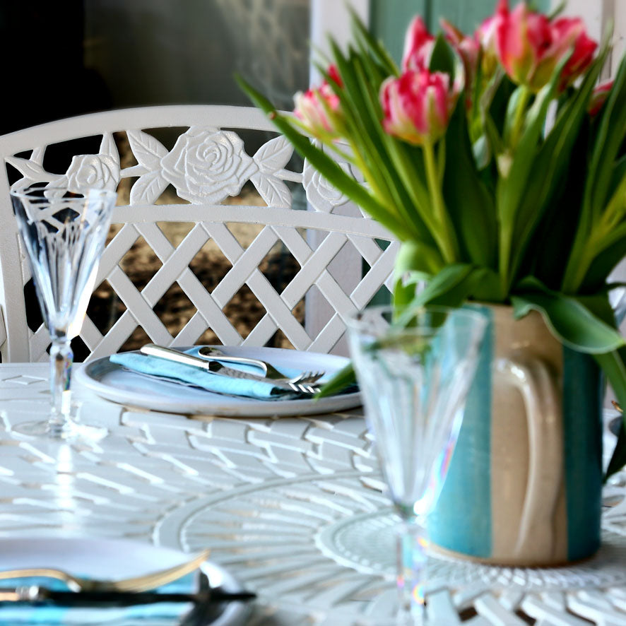 Emily Table 6 Seater Set - White