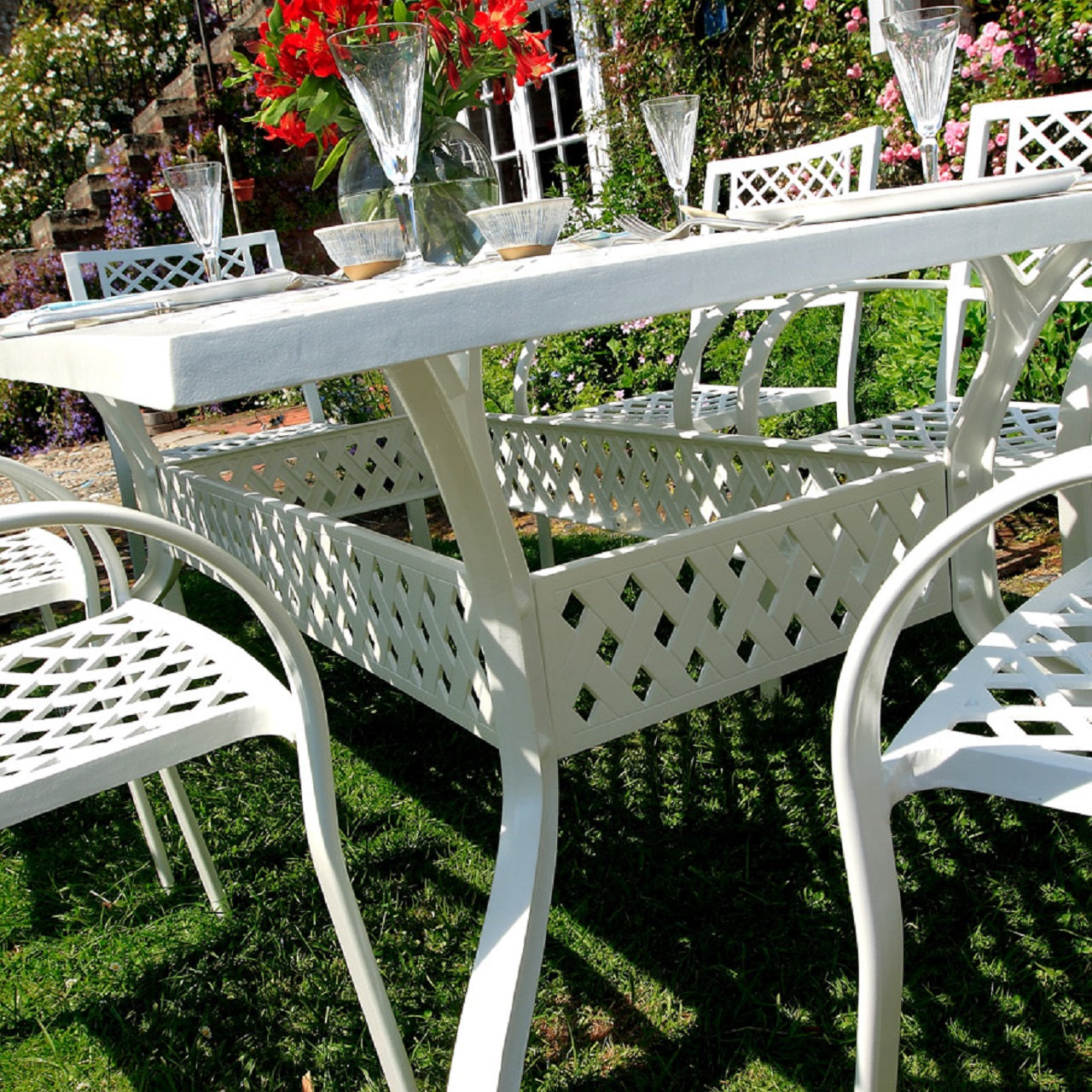 Sophia Table 6 Seater Set - White