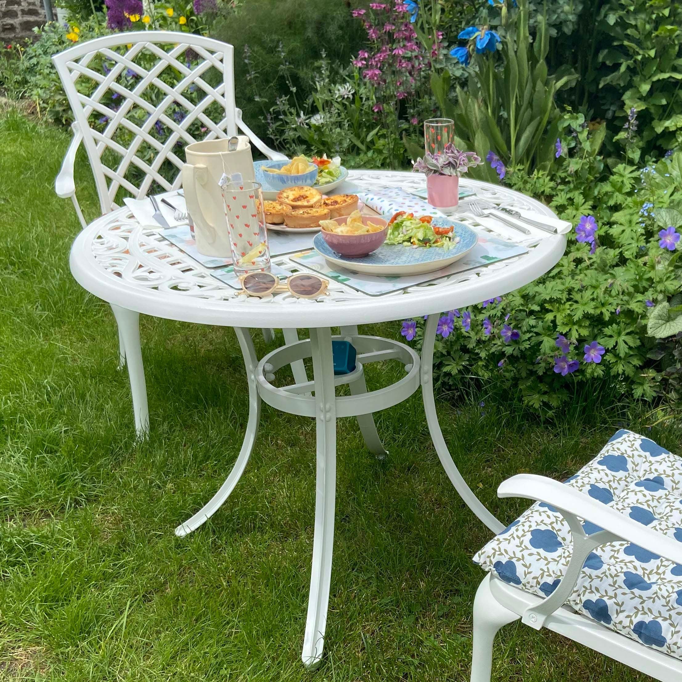 Jill Table 2 Seater Set - White
