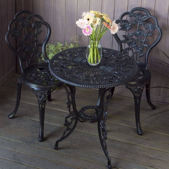 London Rose Bistro 2 Seater Set - Antique Bronze