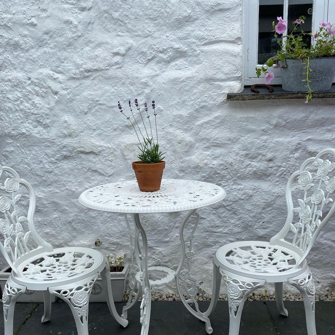 London Rose Bistro 2 Seater Set - White