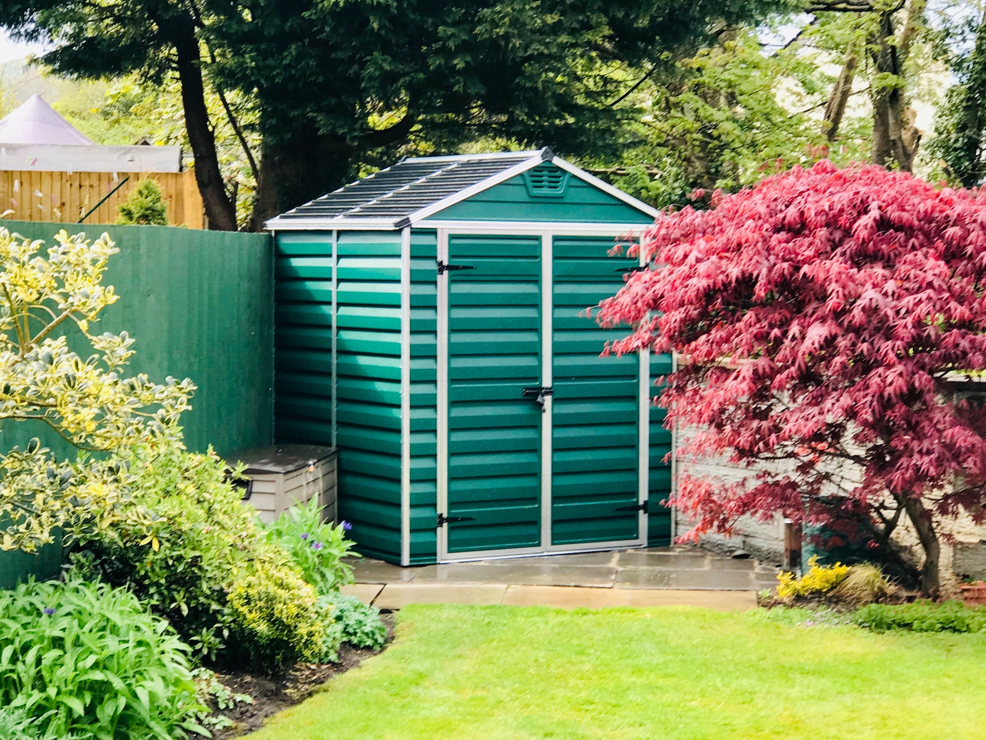 plastic garden seat with storage
